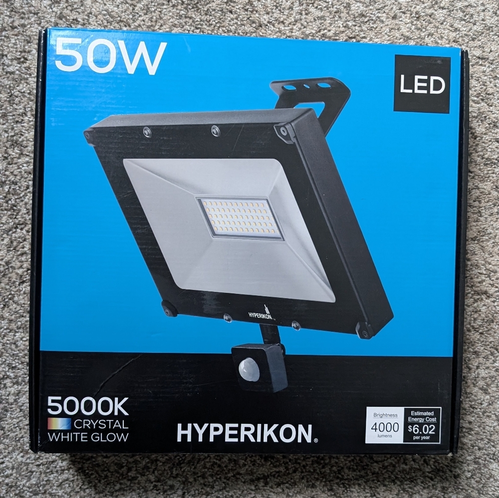 NIB Hyperikon Flood Light 50W LED 5000K Crystal White Glow Hyper FL-50W-505